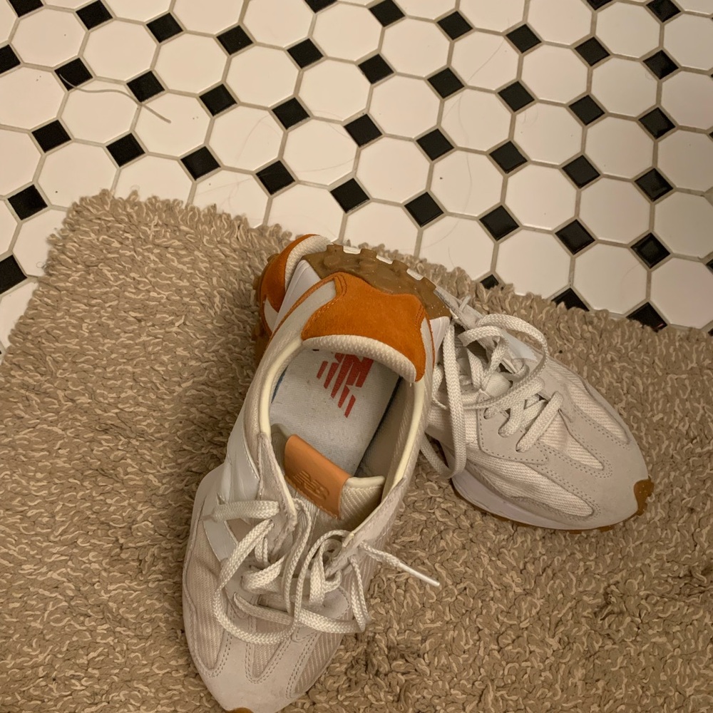 White and Orange Sneakers